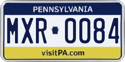PA license plate MXR0084