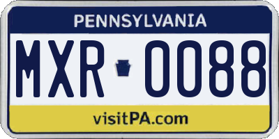 PA license plate MXR0088