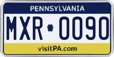 PA license plate MXR0090