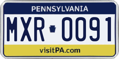 PA license plate MXR0091