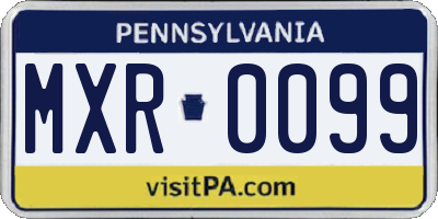 PA license plate MXR0099