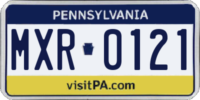 PA license plate MXR0121