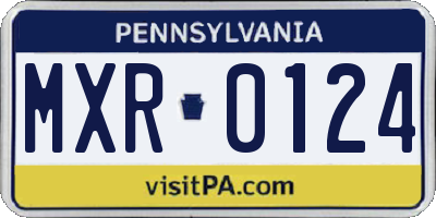 PA license plate MXR0124
