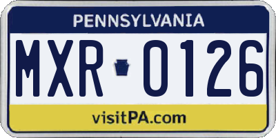 PA license plate MXR0126