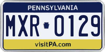 PA license plate MXR0129