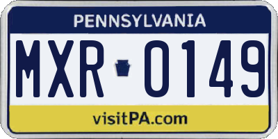 PA license plate MXR0149