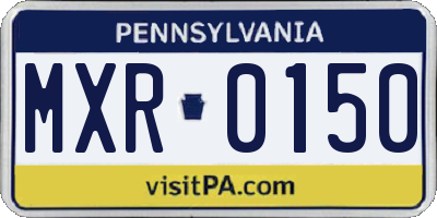 PA license plate MXR0150
