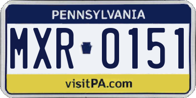 PA license plate MXR0151