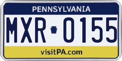 PA license plate MXR0155