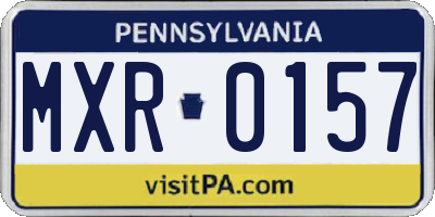 PA license plate MXR0157