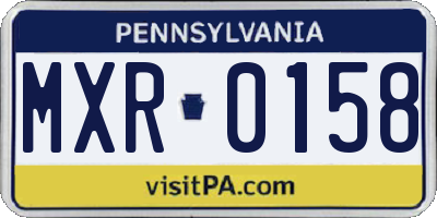 PA license plate MXR0158