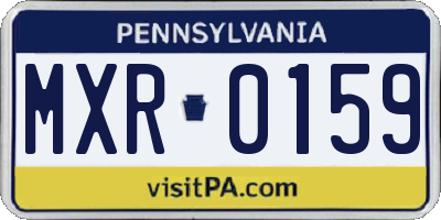 PA license plate MXR0159