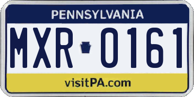 PA license plate MXR0161