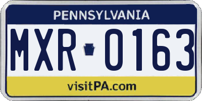 PA license plate MXR0163