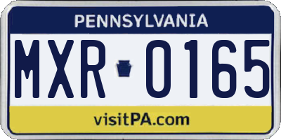 PA license plate MXR0165