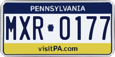 PA license plate MXR0177