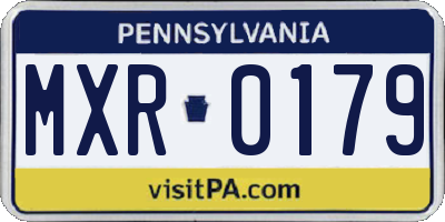 PA license plate MXR0179
