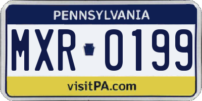PA license plate MXR0199