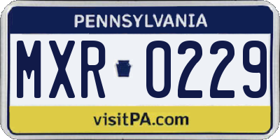 PA license plate MXR0229