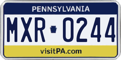 PA license plate MXR0244