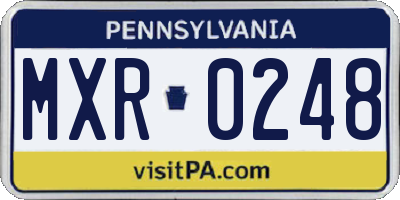 PA license plate MXR0248