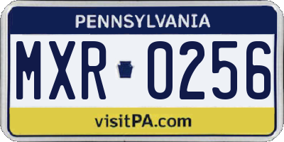 PA license plate MXR0256