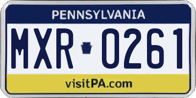 PA license plate MXR0261