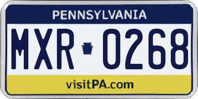 PA license plate MXR0268