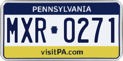 PA license plate MXR0271