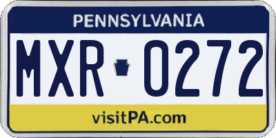 PA license plate MXR0272