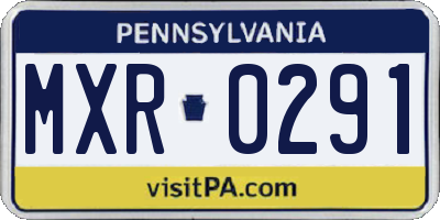 PA license plate MXR0291