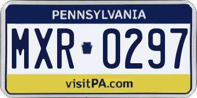 PA license plate MXR0297