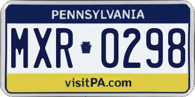 PA license plate MXR0298