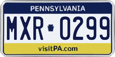 PA license plate MXR0299