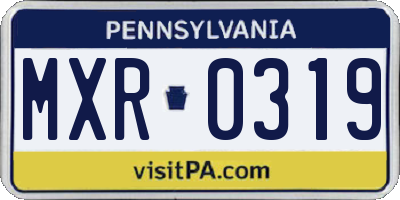 PA license plate MXR0319