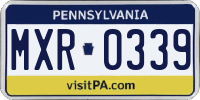 PA license plate MXR0339