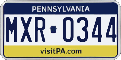 PA license plate MXR0344