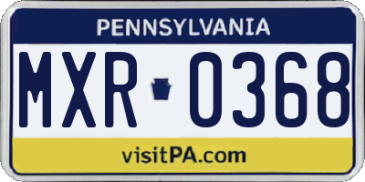 PA license plate MXR0368