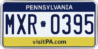 PA license plate MXR0395