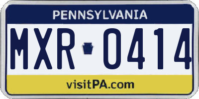 PA license plate MXR0414