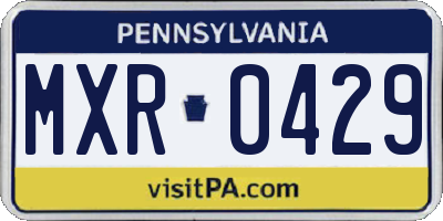 PA license plate MXR0429