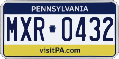 PA license plate MXR0432