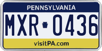 PA license plate MXR0436