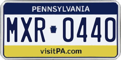 PA license plate MXR0440