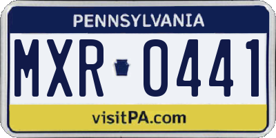 PA license plate MXR0441