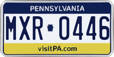 PA license plate MXR0446