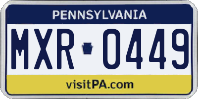 PA license plate MXR0449