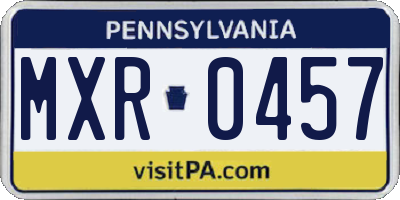 PA license plate MXR0457