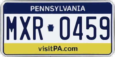 PA license plate MXR0459