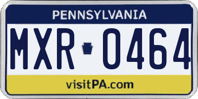 PA license plate MXR0464